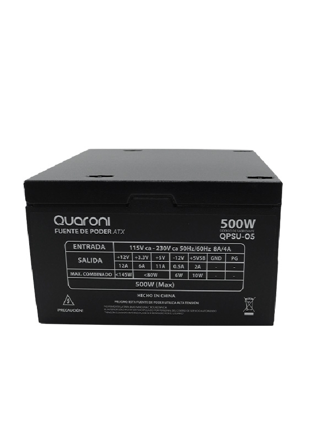 Fuente de poder Quaroni QPSU-05, filtro EMC, conectores SATA 2