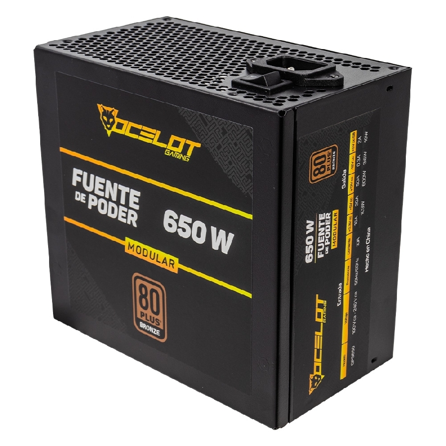 Fuente de poder Ocelot Gaming OPS650, potencia 650 W, formato ATX