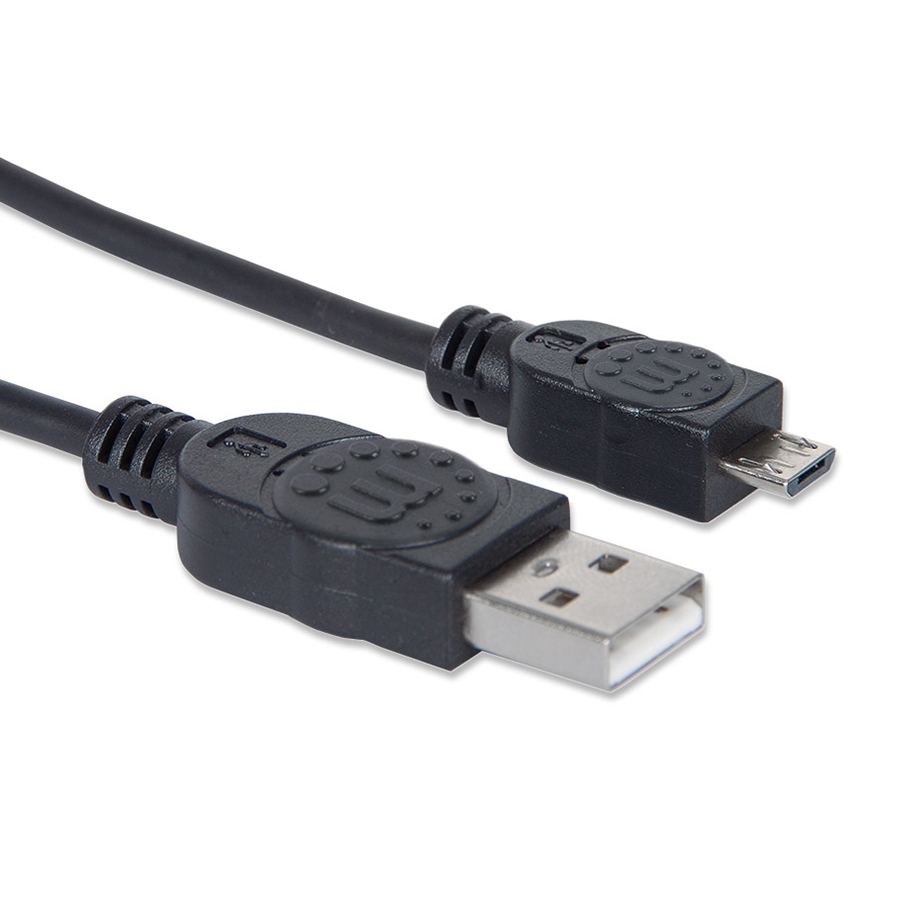 Cable USB 2.0 Manhattan, conector 2 Micro-B macho, presentación bolsa de PVC