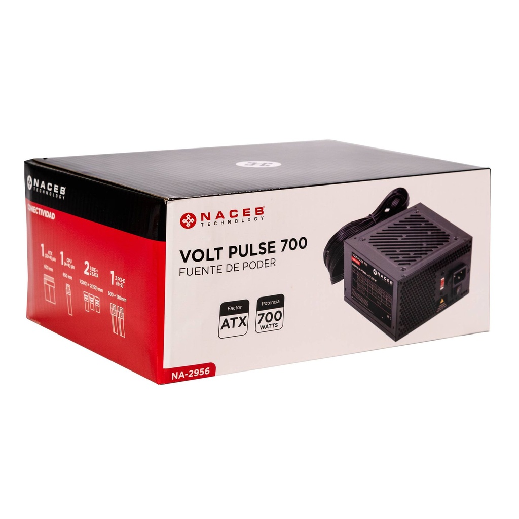 Fuente de poder ATX Naceb Technology NA-2956, ventilador 120 mm