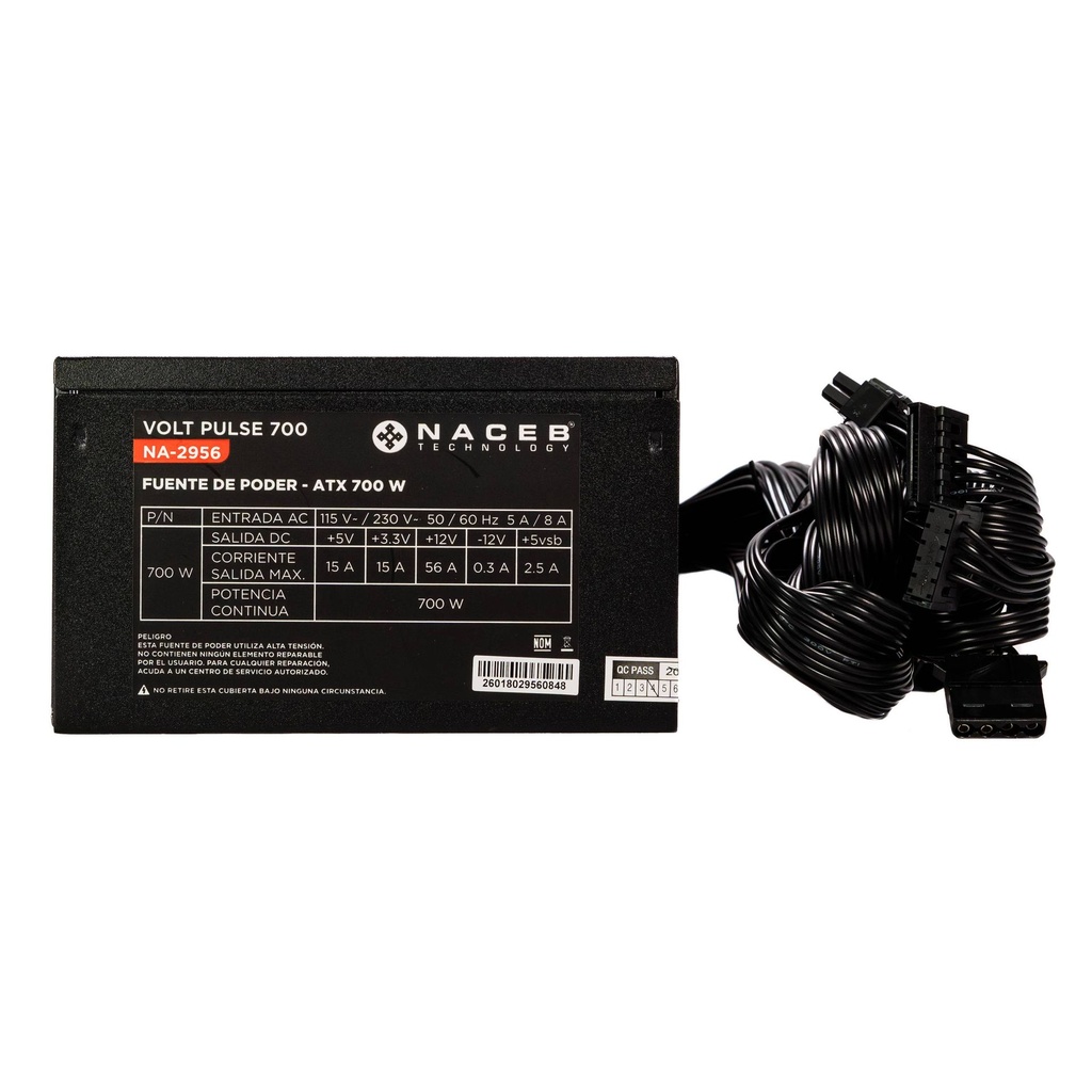 Fuente de poder ATX Naceb Technology NA-2956, factor de forma ATX
