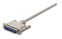 Cable null modem Manhattan DB25, conector 2 DB25 (D-Sub 25 pines) macho