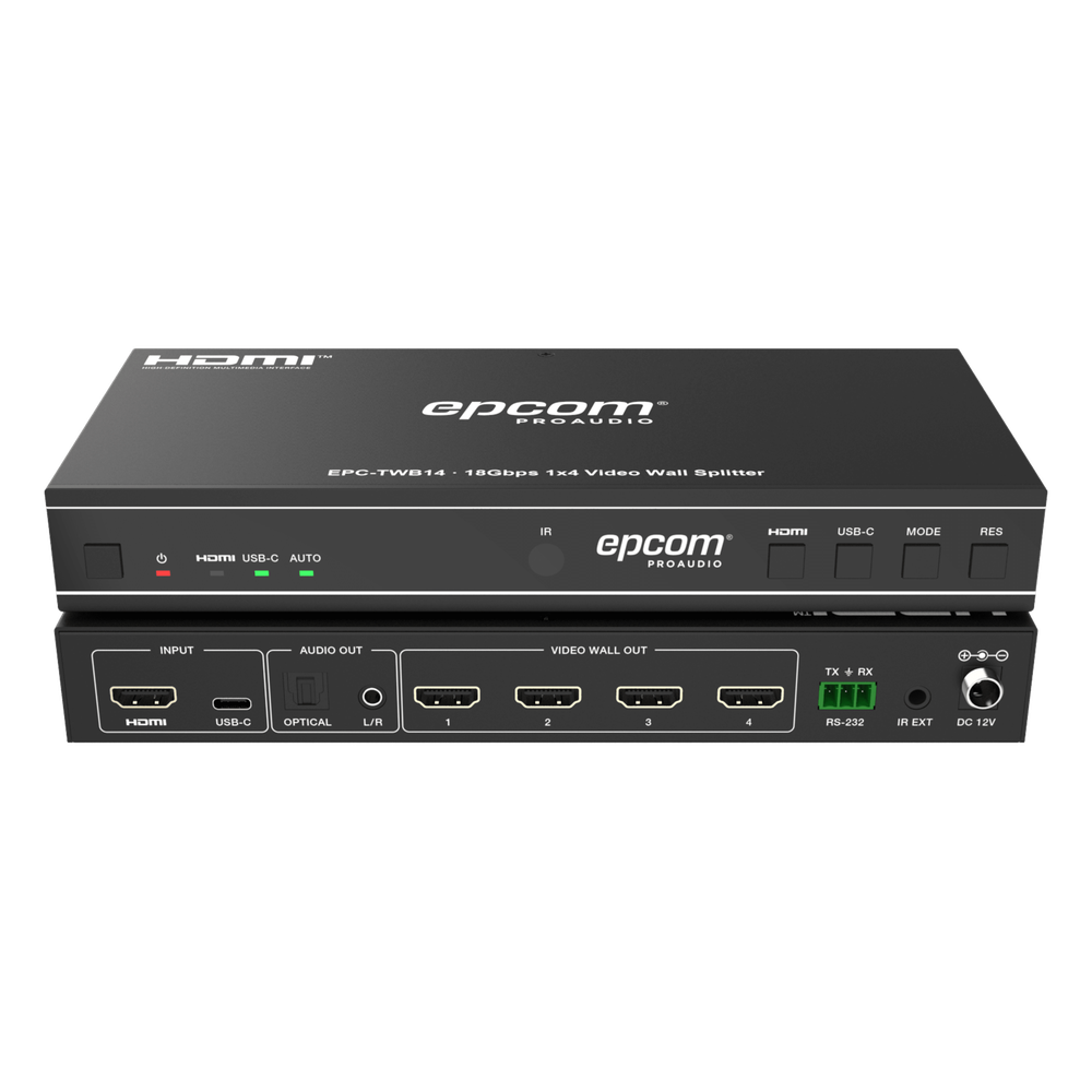 Controlador videowall EPCOM ProAudio EPC-TWB14, alimentación 12 Vcc / 1 A