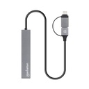 Hub USB Manhattan, material de la carcasa aluminio