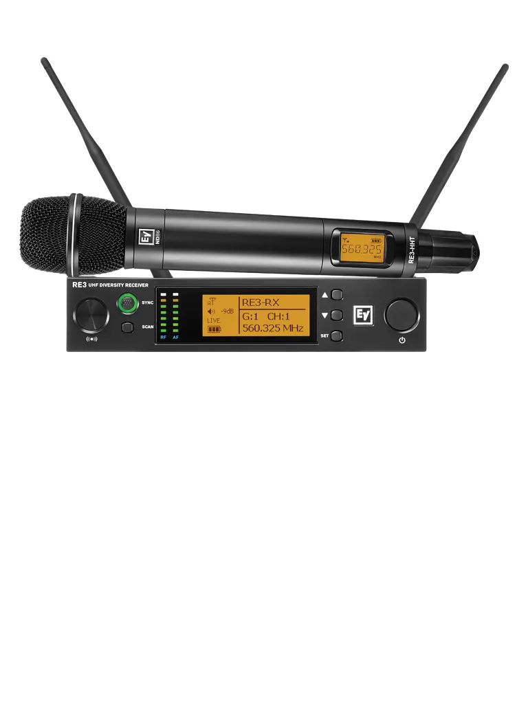 Micrófono inalámbrico Electro-Voice Bosch RE3-ND86-6M, ancho de banda de sintonía hasta 36 MHz