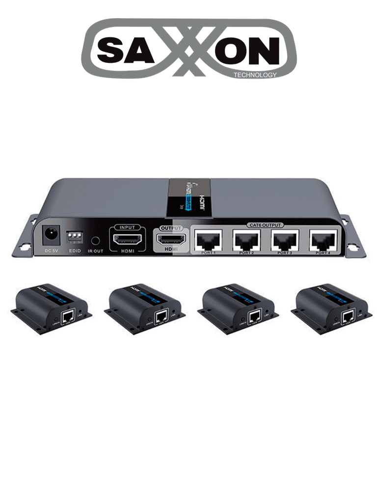 Kit extensor HDMI Saxxon LKV714PRO, alimentación solo el transmisor