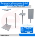 Kit dispensador termómetro Seguridad Sanitización, largo del paquete 39.5 cm