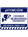 Letrero de videovigilancia 24/7 Saxxon, leyenda videovigilancia 24/7