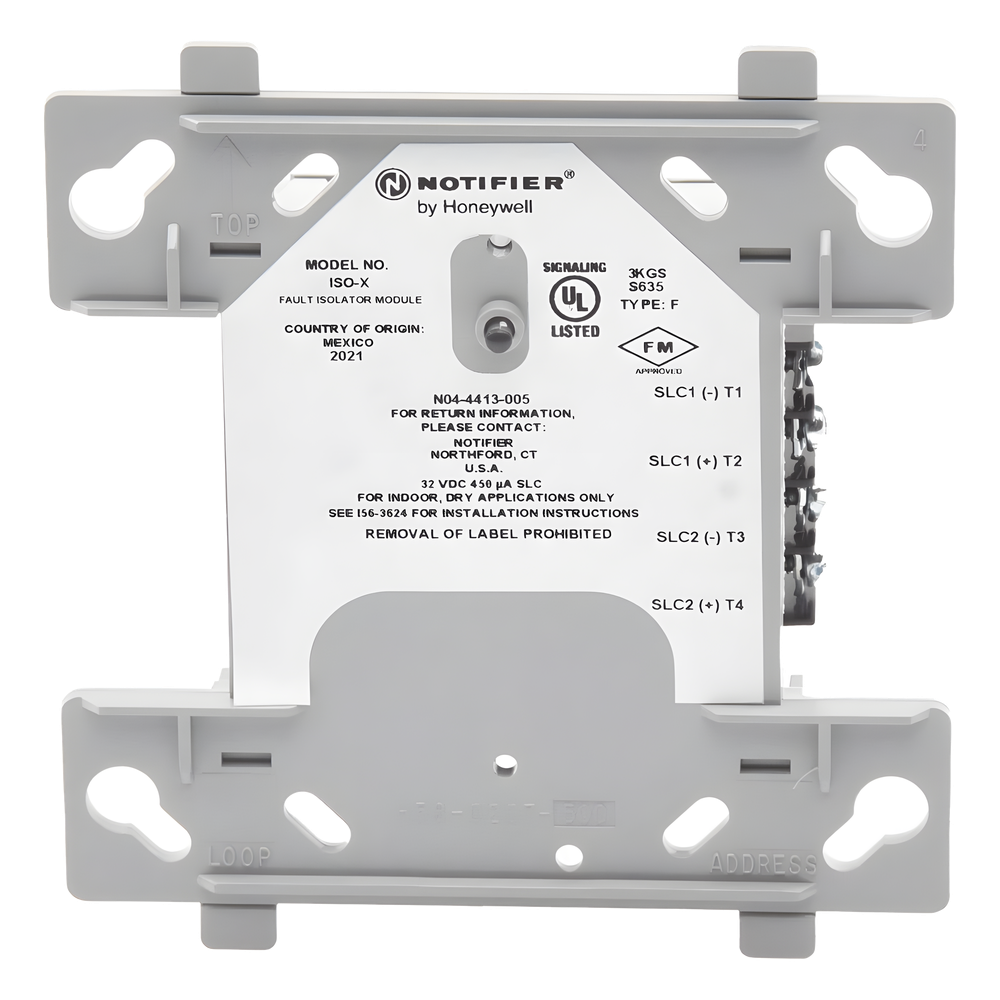 Módulo aislador de fallas Notifier ISO-X, cableado estilo 4, 6 y 7