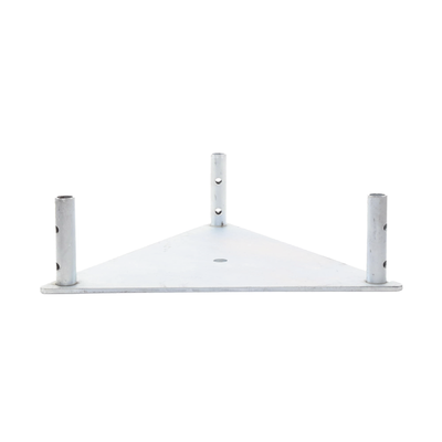Base triangular SBZ-45, material placa base acero de 1/4"