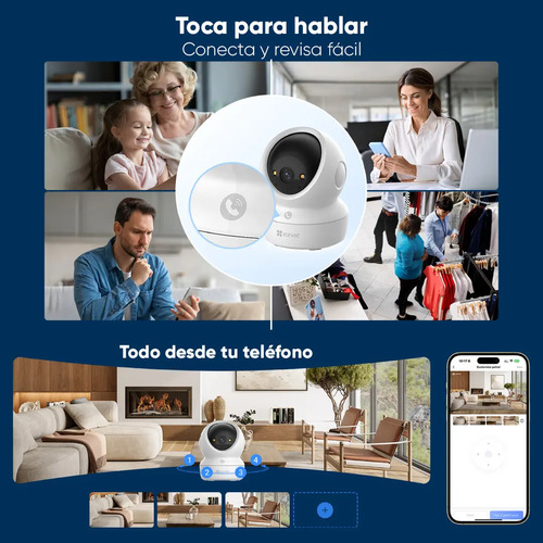 Cámara IP PT WiFi EZVIZ CS-C6N-G1-8MP, distancia de alcance 10 m