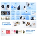 Kit 8 Cámaras PT Wi-Fi EZVIZ CS-C6N-G1-8MP, profundidad 88 cm