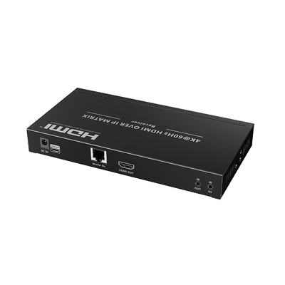 Receptor extensor matriz HDMI sobre IP EPCOM Titanium TTMOIPRX, control RS-232 e IR bidireccional