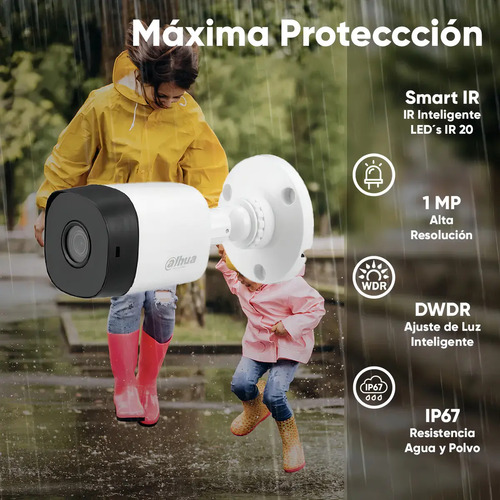 Kit CCTV Dahua B1A11-LOW-SC, material externo plástico, lugares de montaje Pared,Techo