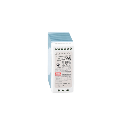 Fuente de poder riel DIN Meanwell MDR-40-12, voltaje de salida 12 Vcc