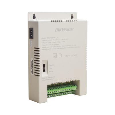 Fuente de poder Hikvision DS-2FA1208-C16/K, número de salidas 16