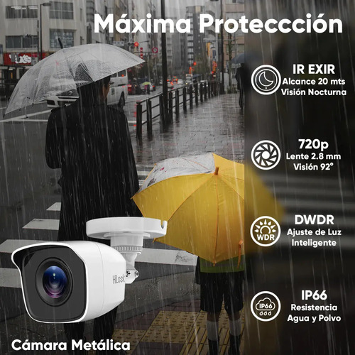 Kit CCTV HiLook by Hikvision KIT7204BM-LOW-SC, altura 6.2 cm