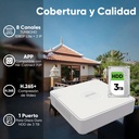 Kit CCTV EPCOM B8-MIC-PLUS8-SC+3T, profundidad 15.8 cm, material externo metal