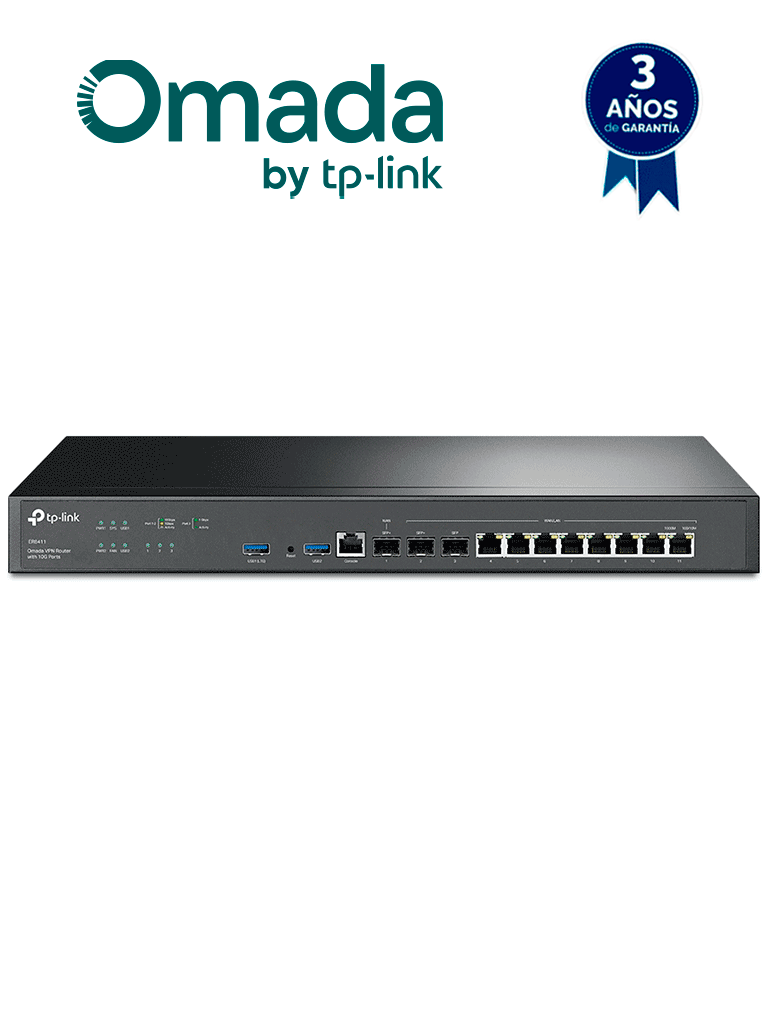 Router VPN TP-Link Omada ER8411, fuente de poder doble (redundante)