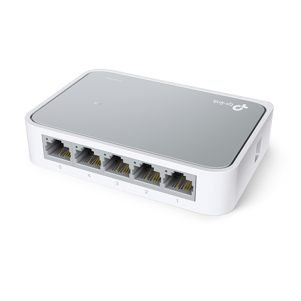 Switch TP-Link TL-SF1005D, consumo máximo 2.2 W, control de flujo IEEE 802.3x