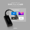 Adaptador USB-C a DisplayPort Acteck AC-934718, conector de entrada USB-C macho