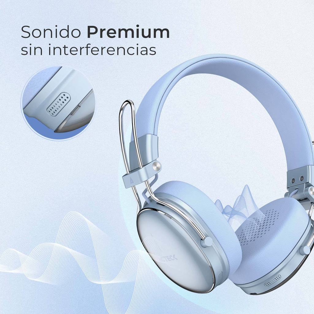 Audífonos Bluetooth Acteck AC-940917, batería 500 mAh, autonomía hasta 30 horas