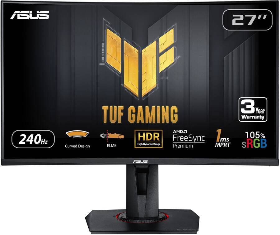 Monitor gamer ASUS VG27VQMY, resolución full HD 1920 x 1080, brillo 350 cd/m²