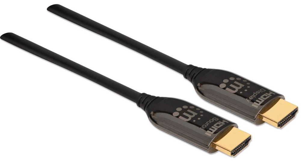 Cable HDMI óptico activo Manhattan, longitud 30 m, fibra multimodo OM3