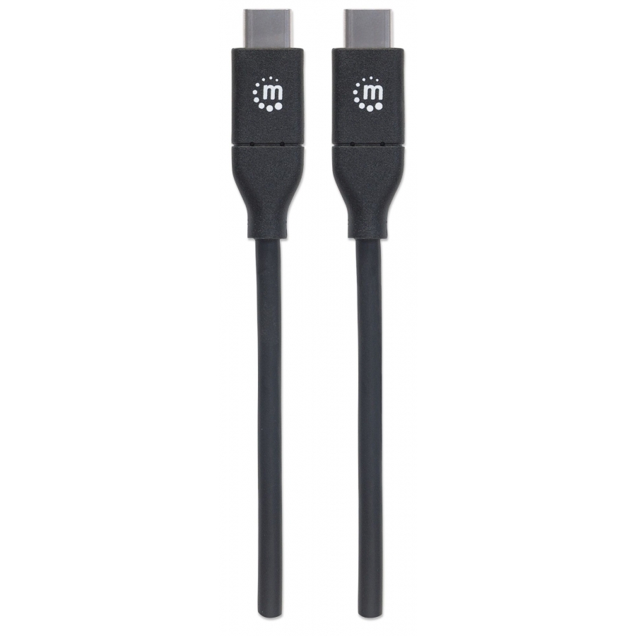 Cable USB-C a USB-C Manhattan, longitud 2 m, conectores USB-C macho a USB-C macho