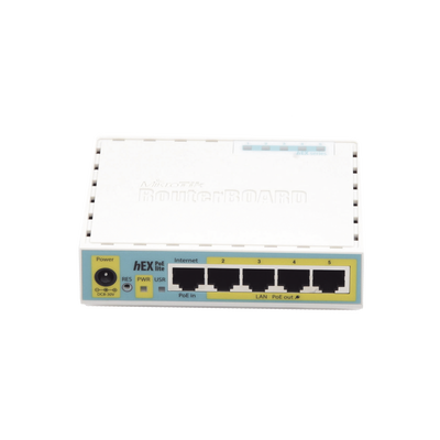 Router MikroTik RB750UPR2, sistema operativo RouterOS nivel 4