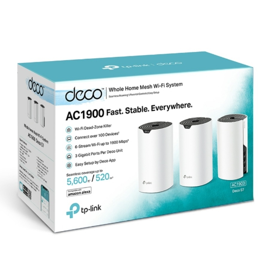 Sistema WiFi Mesh TP-Link Deco DECOS7-3PACK, gestión app Deco (iOS/Android)