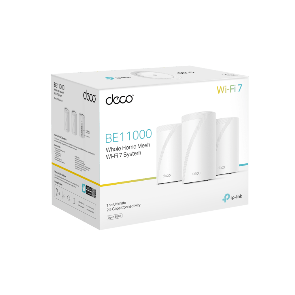 Sistema Mesh Wi-Fi 7 TP-Link Deco DECO-BE65-3PACK, AI-Roaming