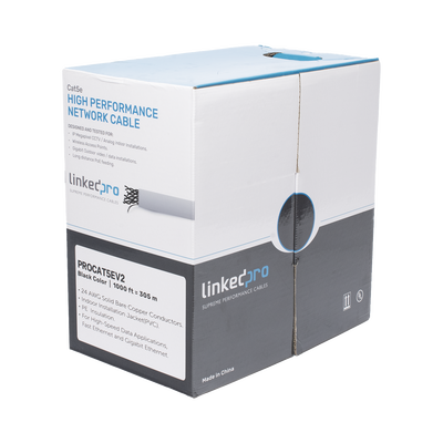 Bobina cable UTP Cat5e LinkedPro by EPCOM PRO-CAT-5E-V2, aislamiento PVC