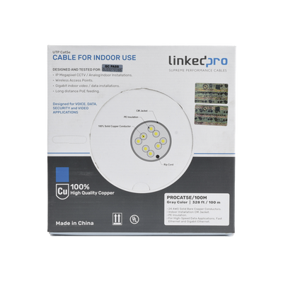 Cable UTP LinkedPro by EPCOM PRO-CAT-5E/100M, frecuencia 100 MHz