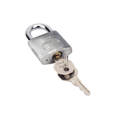 Candado metálico Phillips-Assa Abloy MX122, gancho corto, acero cementado niquelado