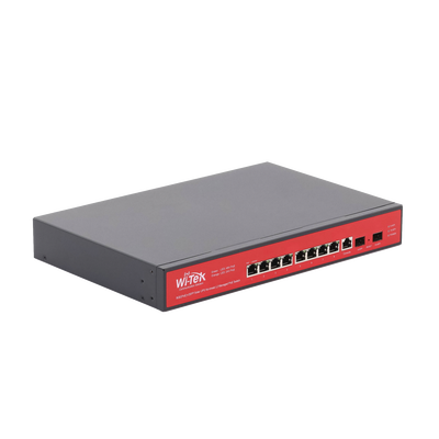 Switch PoE administrable Wi-Tek WI-PMS310GF-UPS-PLUS, ancho de banda 20 Gbps