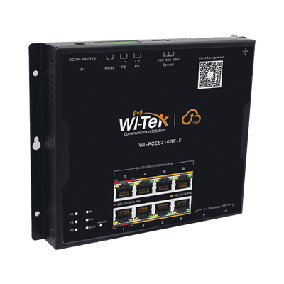 Switch industrial PoE Wi-Tek WI-PCES310GF-F, puertos PoE 8 Gigabit 10/100/1000 Mbps