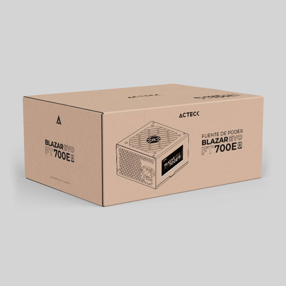 Fuente de poder ATX Acteck ES-05004E, conector CPU 1x EPS 4+4 pin