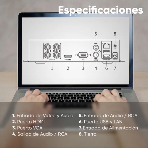 Kit CCTV EPCOM B8-MIC-PLUS-SC+1TB, lugares de montaje Pared,Techo