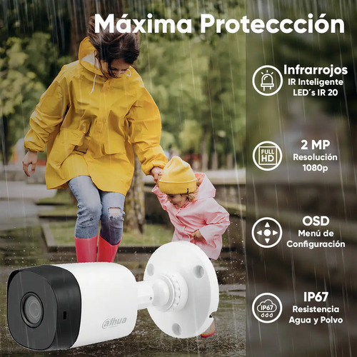 Kit CCTV Dahua XVR1B16-I, largo 6.9 cm, altura 6.9 cm, profundidad 14.9 cm