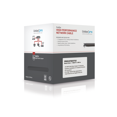 Bobina FTP Cat5e LinkedPro by EPCOM PRO-CAT-5-EXT-V2, conductor 100% cobre