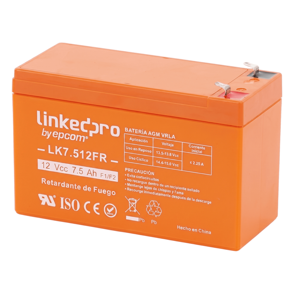 Batería de respaldo LinkedPro by EPCOM LK7.512FR, voltaje 12 V