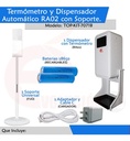 Pedestal con Dispensador de Gel Sanitización RA02, es humectante