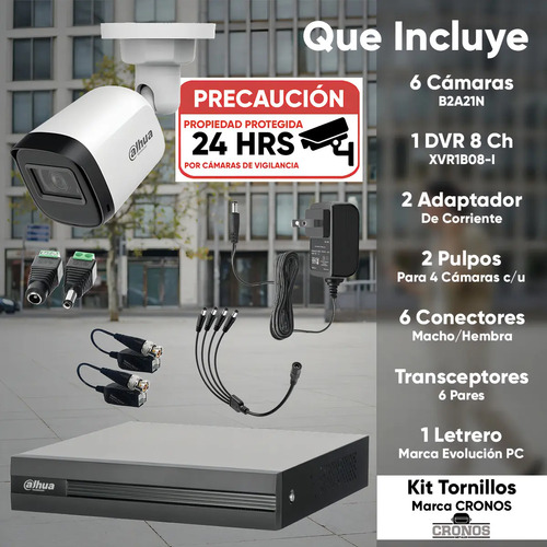 Kit CCTV Dahua B1A21N-ZERO-SC, potencia 2.7 W, conectividad BNC