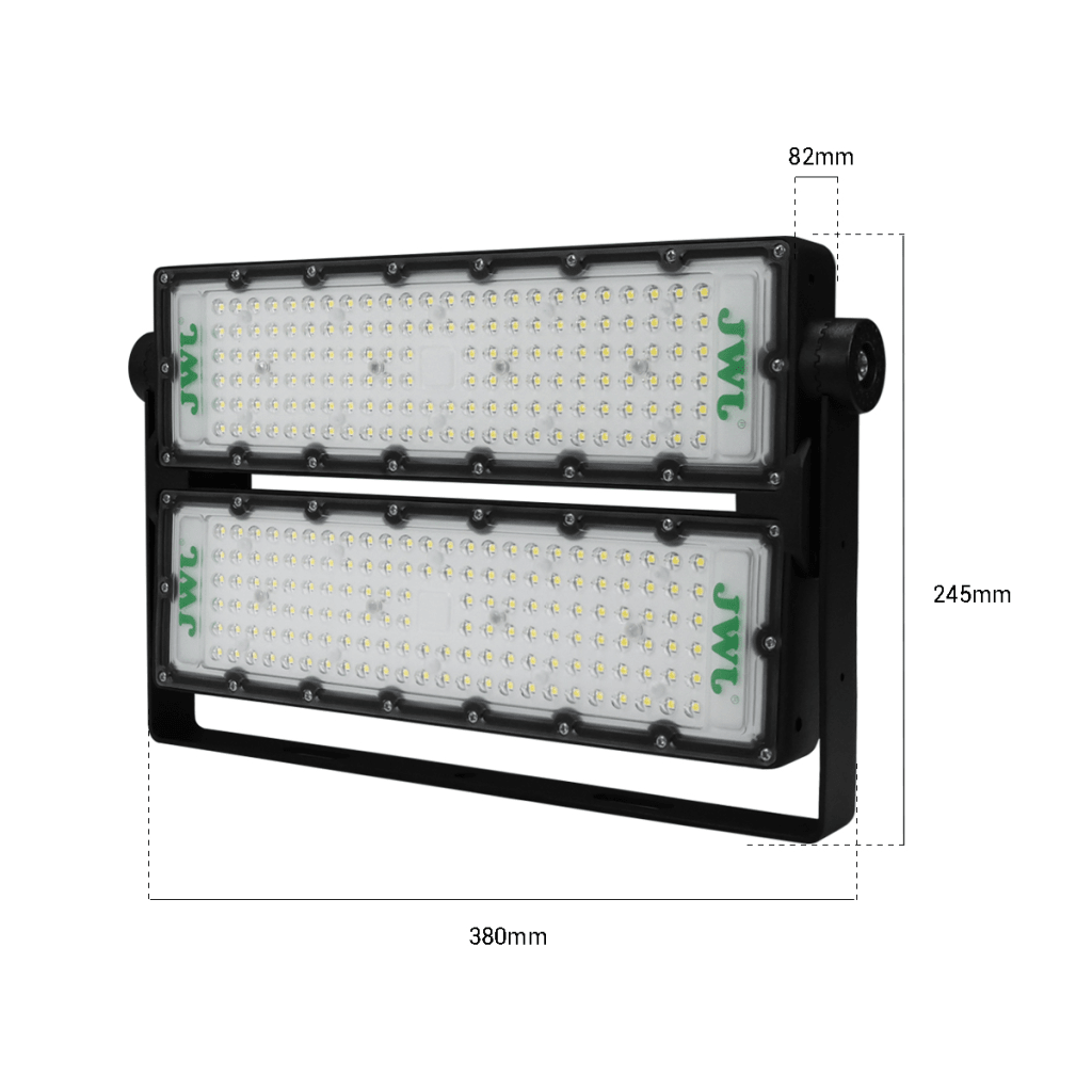 Reflector LED JWJ JLREP200, dimensiones 350 x 250 mm, protección IP66 (intemperie)