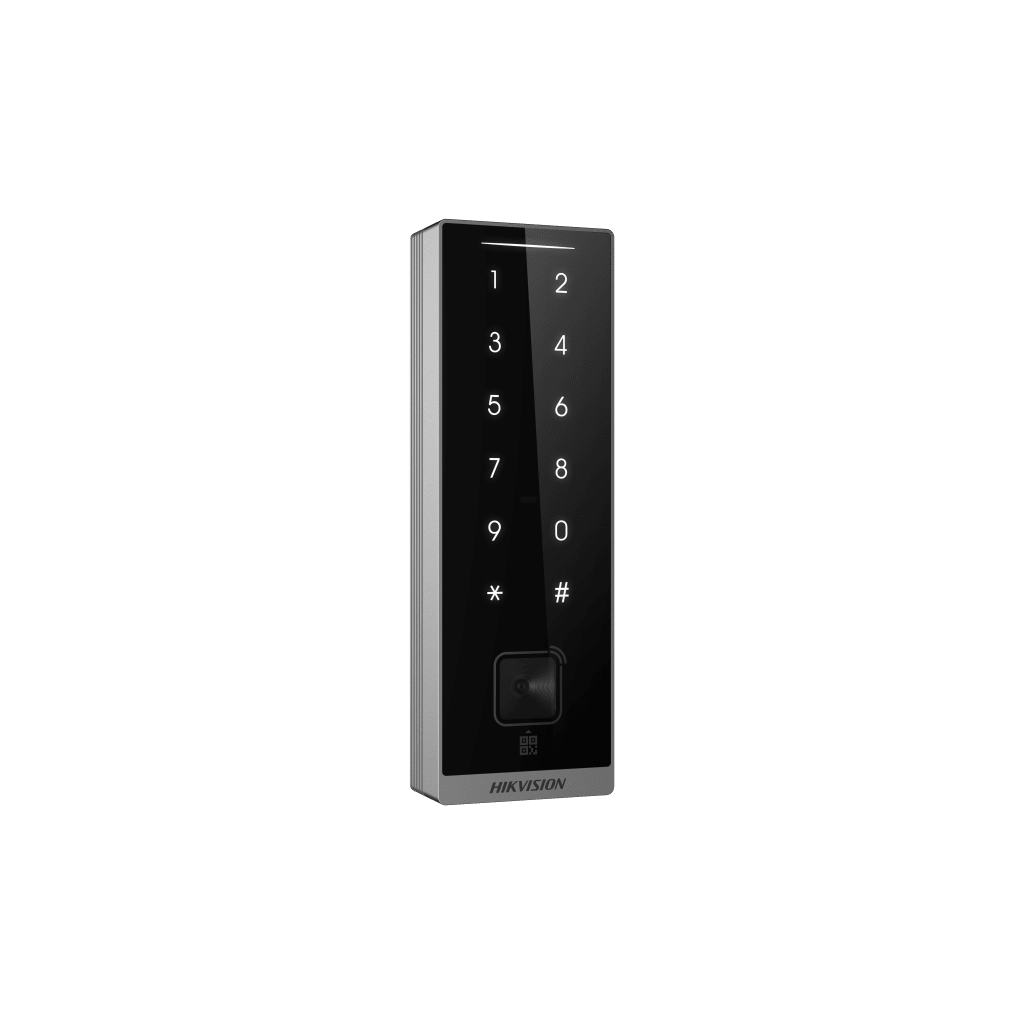 Lector control de acceso Hikvision DS-K1105EMKB-QR, protocolos RS-485, Wiegand W26/W34 y OSDP