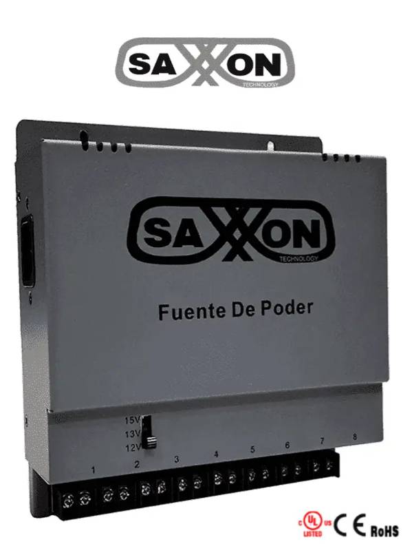 Fuente de poder Saxxon PSU1208APSU1208A, corriente total de salida 8 A