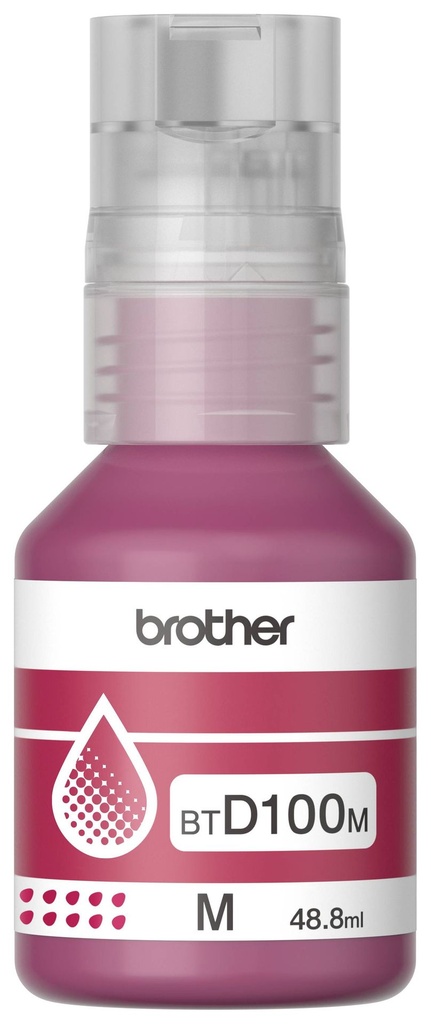 Tinta Brother BTD100M, presentación botella para recarga de tanque