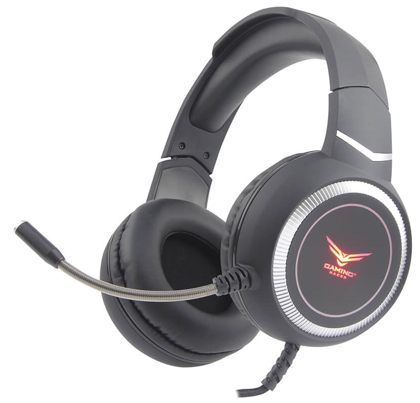 Audífonos gamer Naceb NA-0311, RGB micrófono 3.5mm, color negro