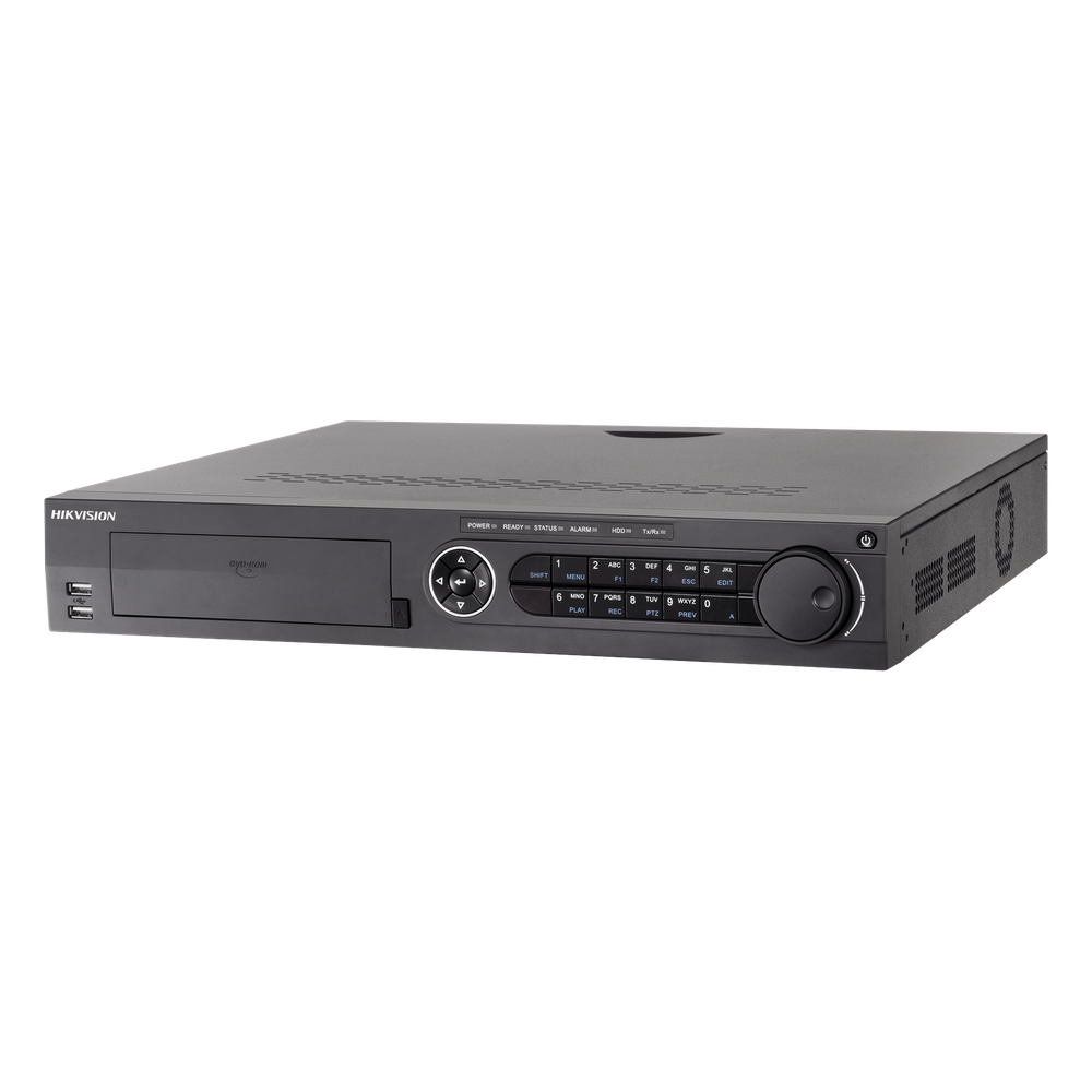 DVR TurboHD Hikvision IDS-7316HUHI-M4/S(S), canales 16 TurboHD + 18 IP (34 en total), alimentación 100-240 VCA, 55 W sin HDD